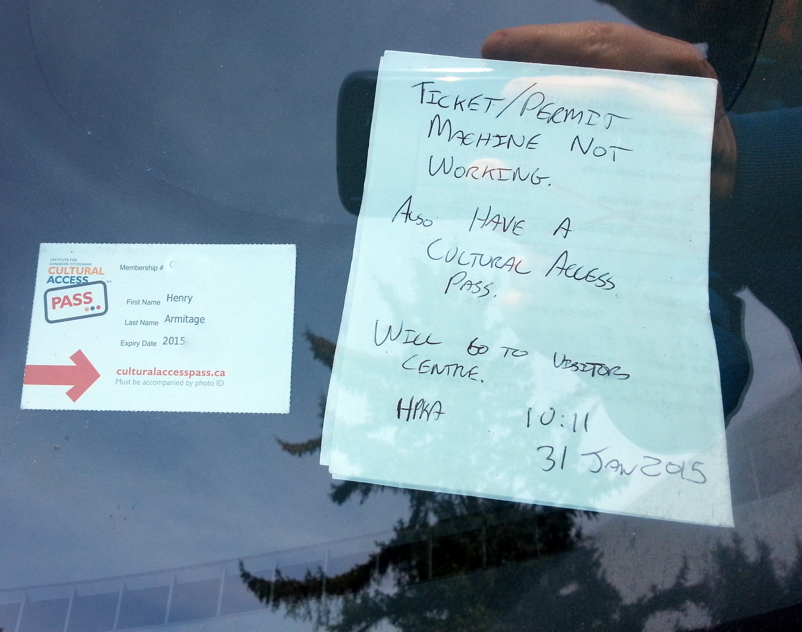But had to leave a note on the car | H